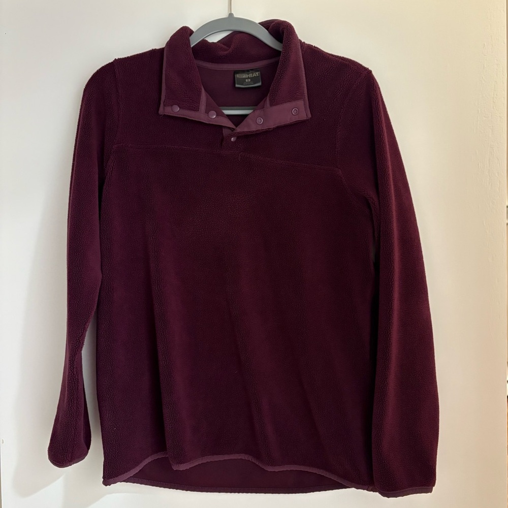 Women's Burgundy Sweater Quarter Button